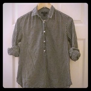J. Crew Black Gingham Boy Shirt